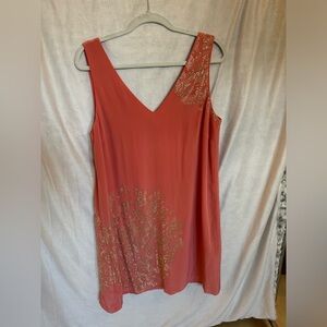 NEW TRINA TURK STUD EMBELLISHED SLEEVELESS V-NECK MINI DRESS